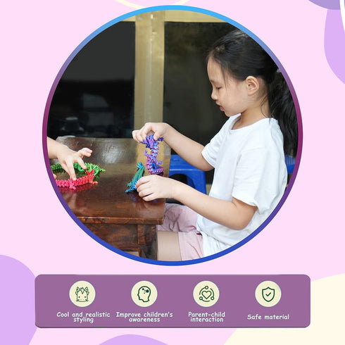 12" 3D Printed Dragon, Articulated Crystal Dragon Fidget Toy for Home Office Decor Executive Desk Toy (Purple)