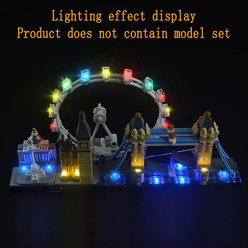 Upgraded Light Kit for Architecture London Skyline Collection - Compatible with 21034 Landmark Building Bricks Model