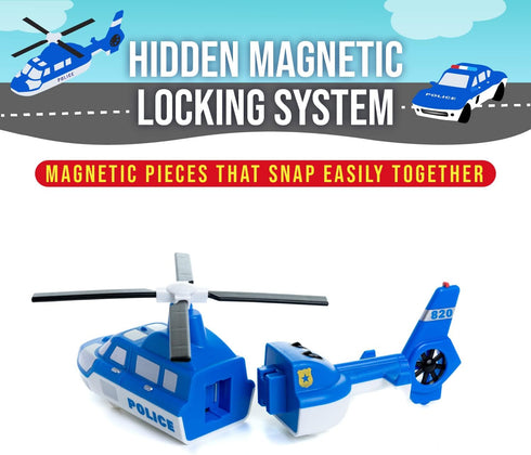POPULAR PLAYTHINGS Mix or Match Vehicles - Magnetic Toy Play Set, Police