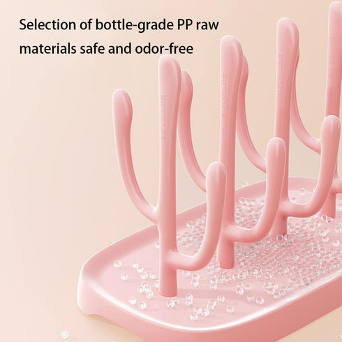 YilulvDeng Pink Baby Bottle Drying Rack, Portable Bottle Holder for Baby Accessories