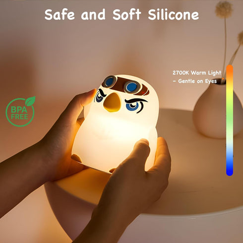 Bald Eagle Night Light for Kids, Multi-Color Changing Rechargeable Night Light for Baby Toddler Nursery, Cute Lamp