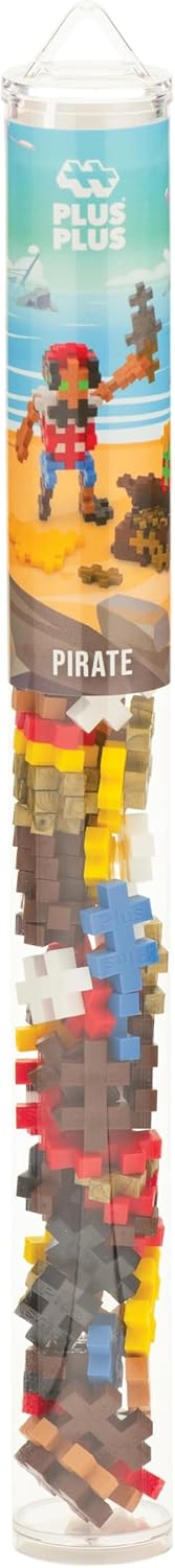 PLUS PLUS Pirate - 70 Piece Tube Construction Building STEM/STEAM Toy, Interlocking Mini Puzzle Blocks for Kids