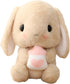 HOUPU 12.5 Inch Soft Toy - Sitting Lop Eared Rabbit with Carrot, Realistic Pink Plush Bunny