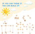 WODI Wooden Building Blocks 60pcs Large Natural Wood STEM Building Blocks for Kids Ages 4-8