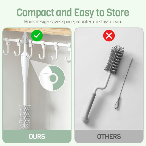 HOMCHEER 6 1 Set, Food-Grade Silicone Cleaning Brush Kit, in Cup Lid Cleaning Brush, Portable Bottle Brush Water Bottle