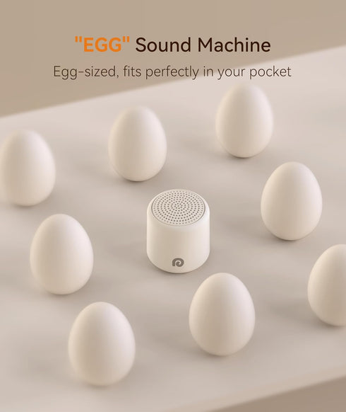 16 Dreamegg Portable Travel White Noise Machine for Sleep, Features Powerful Battery, Egg-Sized, Nature Sounds, Timer