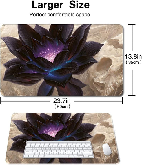 Board Game TCG Playmat Table Mats Games Size 60X35 cm Mousepad Compatible for MTG CCG RPG Trading Card Game (Black-Lotus)