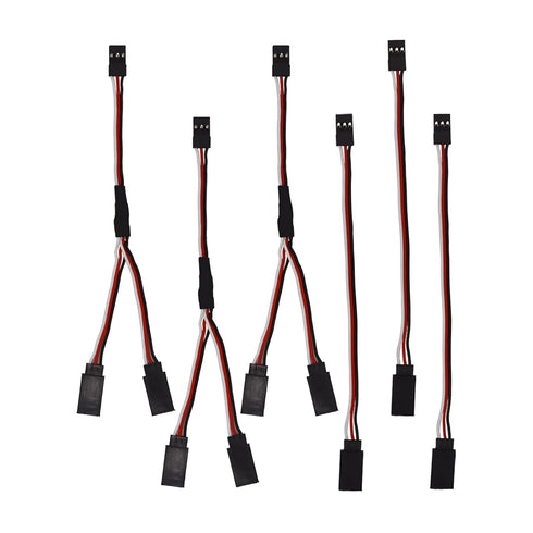 6 PCS JST Y Connector, 3 Pin JST Plug Splitters, Servo Male to Female Y Wire Cable for RC Airplanes and Cars
