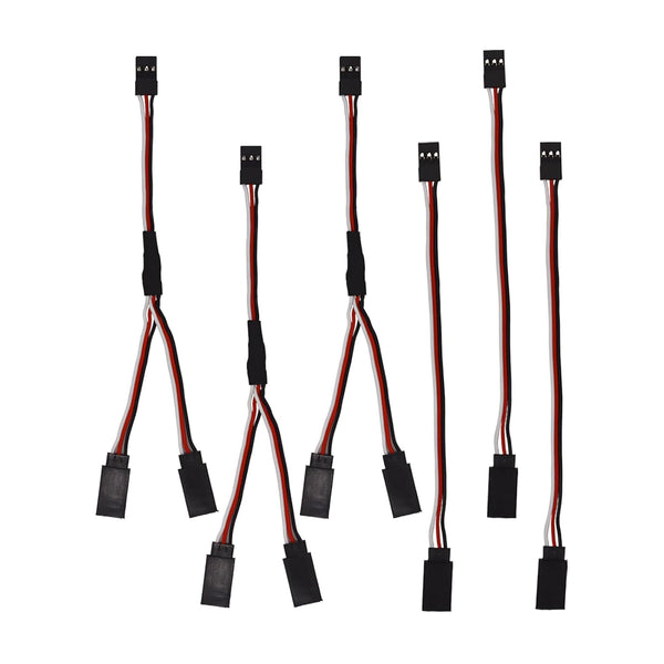 6 PCS JST Y Connector, 3 Pin JST Plug Splitters, Servo Male to Female Y Wire Cable for RC Airplanes and Cars