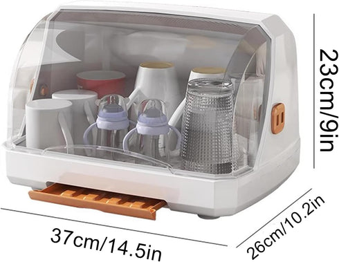 JIXDILO Toddler(14.5x10.2x9in, Baby Bottle Drying Rack Container with Drainer, Portable Nursing Bottle Box Container