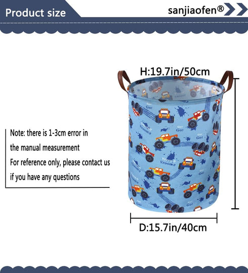 Kids Boys Hamper, Kids Laundry Basket Collapsible Monster Truck Storage Baskets for Boy Room Decor,Office,Toy