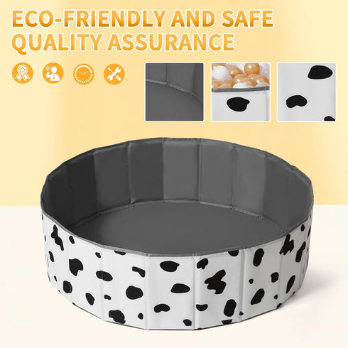 Cow Ball Pit for Toddlers 1-3, Kids Ball Pits Play Tent, Crawl Playpen Ball Pool Playhouse with Storage Bag for Boys