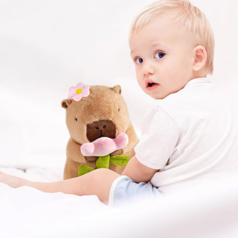Aniamls 11 inch CHDBLOCK Flower Capybara Plush, Cute Capybara Plush Pillow Kawaii Flower Stuffed Capybara Plushies Toys