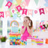 Pink Happy Birthday Banner Sign, Bunting Garland for Kids Girls Baby 1st Birthday Party Decorations