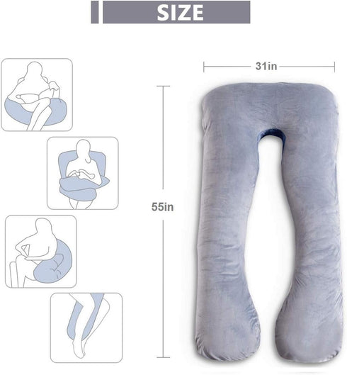 AS AWESLING Pregnancy Pillow, U Shaped Full Body Pillow, Nursing, Support and Maternity Pillow for Pregnant Women