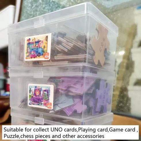 4PCS Plastic Game Card Storage Box - High Capacity UNO Card Case, NO Cards Included