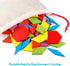 Set 130PCS 24 Coogam Wooden Pattern Blocks Geometric Color Shape Manipulative Puzzle Graphical Montessori Tangram Early