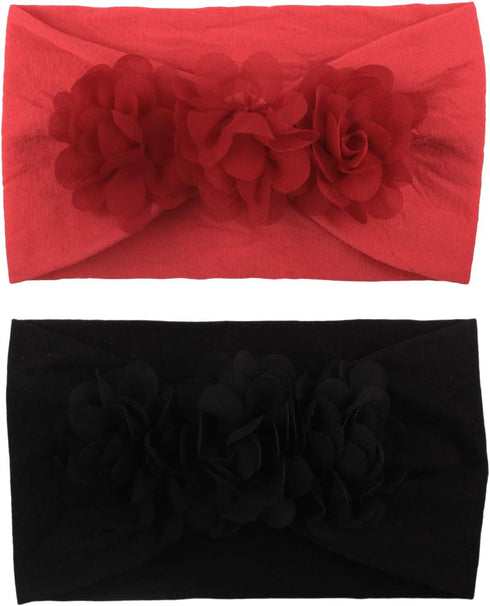 WZT Stretchy Knot Nylon Baby Headbands for Newborn Girls, Infant Toddlers, Kids Bows, Child Hair Accessories