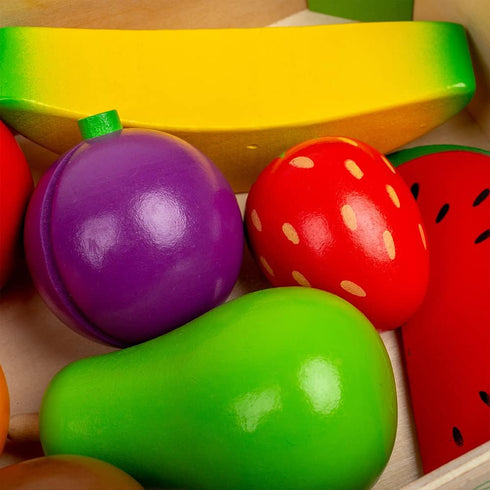 Set Bigjigs Toys Wooden Fruit Storage Crate - Role Play Food