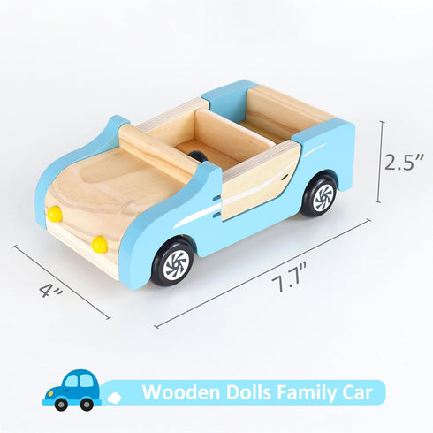 Playset,Kids 3 PairPear Wooden Family Car for Dolls,Wooden Toys Dollhouese Furniture Accessories Pretend Preschool Play