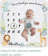 &12 40''x 40'' Safari Baby Monthly Milestone Blanket for Boy and Girl, Gift for Baby Shower, Growth Chart Photo