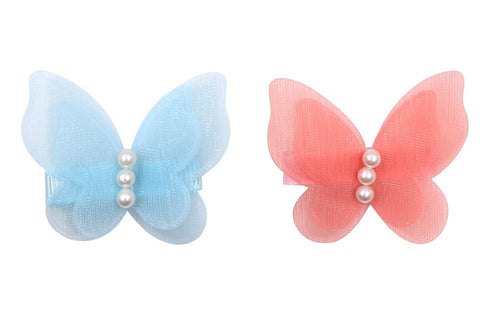 16 Packs Baby Girl Hair Clips Chiffon Butterfly Barrettes Non-slip for Kids Toddlers Hair Accessories