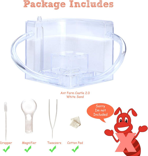 NAVAdeal Sand Ant Farm with Connecting Tubes, Habitat Educational Science Kit Toy for Kids & Adults