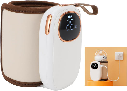 Dpofirs Portable Bottle Warmer for Travel, Fast Heating, Powered Temperature Display, Bottle Warmer for Breastmilk