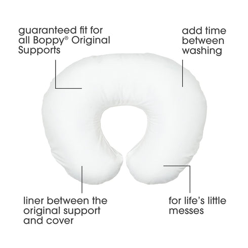 Boppy Original Nursing Pillow Liner, Bright White, Machine Washable and Wipeable, Extends Time Between Washes, Liner