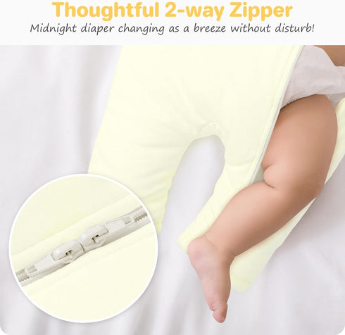 3-6 2.5 Premium Cotton Baby Sleep Sacks with Legs Winter Months Tog, Ultra Soft Wearable Blanket Sleeping Bag Sack Easy