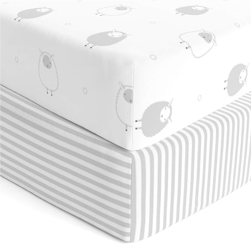 Cuddly Cubs 2 Pack Jersey Cotton Crib Mattress Sheets for Baby Boy,