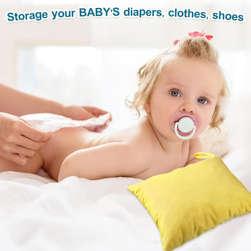 10 Pack Woanger Wet Dry Bags for Baby Cloth Diapers Waterproof Reusable Travel Bags with Two Zippered Pockets Pool