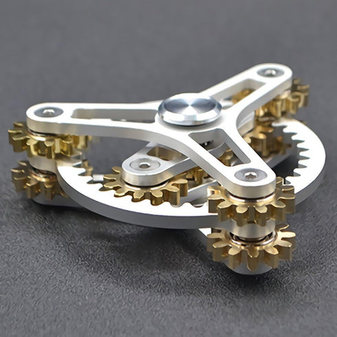 (12 Pure Brass Fidget Spinner Gears Linkage Fidget Gyro Toy Metal DIY Hand Spinner Spins Long Time EDC Focus Meditation