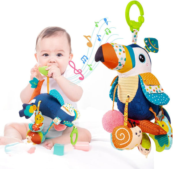 Jollybaby Musical Activity Pull String Hanging Toy for Baby Stroller Car Seat