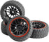 12mm Hex Wheel Rims & Rubber Tires for Redcat HPI Tamiya HSP RC 1/10 on-Road Racing Car (Pack of 4)