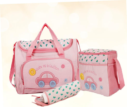Set Mummy Large Capacity Diaper Bag with Changing Pad Shoulder Strap and Stylish Design for Moms The Car Pattern Bag
