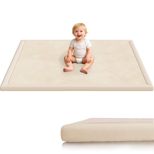 Floisdace Baby Play Mat for Floor, 1.3'' Thick Memory Foam Tummy Time