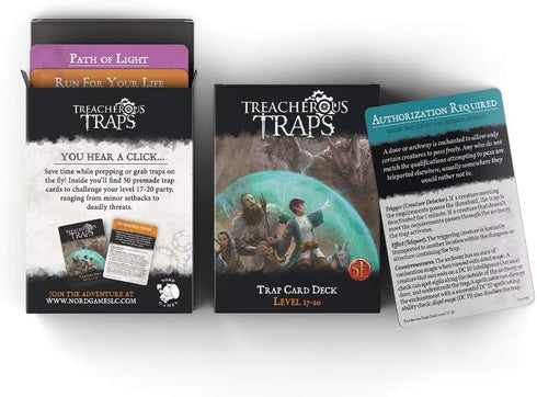 Dungeons and Dragons 5th Edition: Treacherous Trap Deck by Nord Games – 50 Cards for D&D 5e