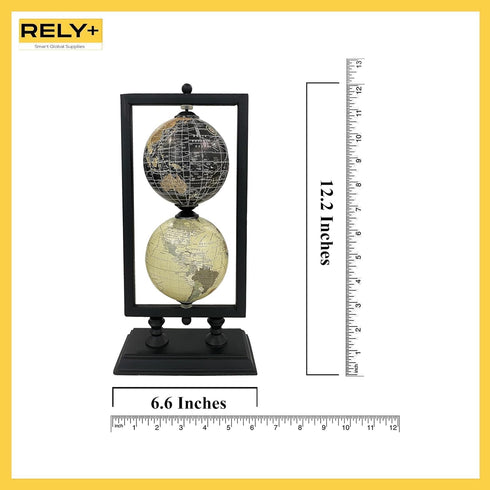 Set 2 4'' Rely+ of World Globe Sturdy Metal Stand (NOT PLASTIC!) - Rotating Desktop Globes For Geographic Home Desk
