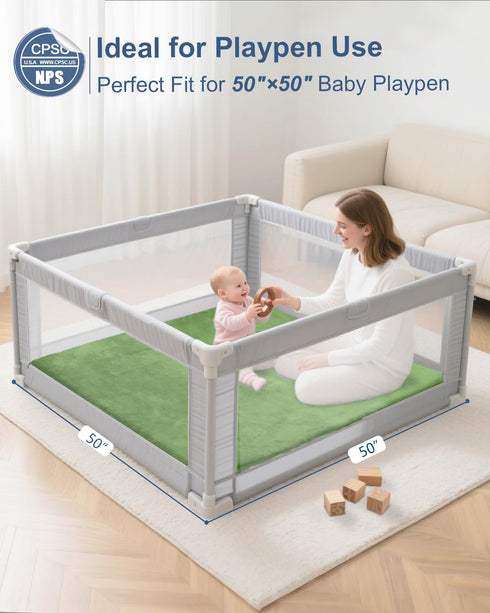 50x50 Crawling,Tummy Thick Baby Play Mat for Floor,Padded Foam Playpen Mat,Ultra Soft Support&Plush Feel Nursery