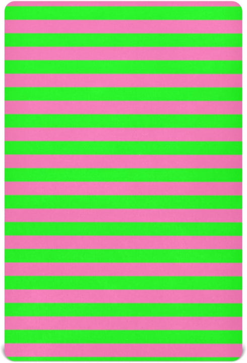 Pigsaly Crib Sheets Hot Pink Green Stripe Baby Sheet for Standard Crib Mattress