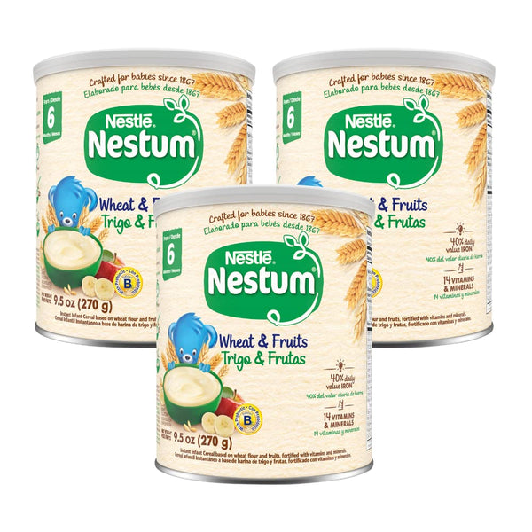 Nestum Nestle Infant Cereal Wheat and Fruits, 9.5 Ounce (Pack of 3)