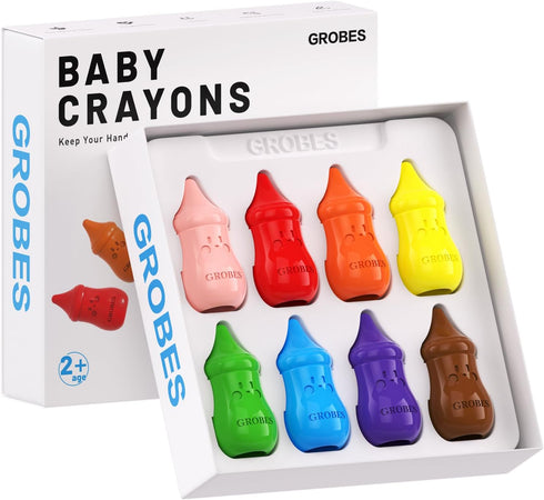 YSNYSN 8 1-3, 4-8, Colors Baby Crayons for Toddlers Non-Toxic Washable Jumbo Silky Crayons for Kids Ages Easy