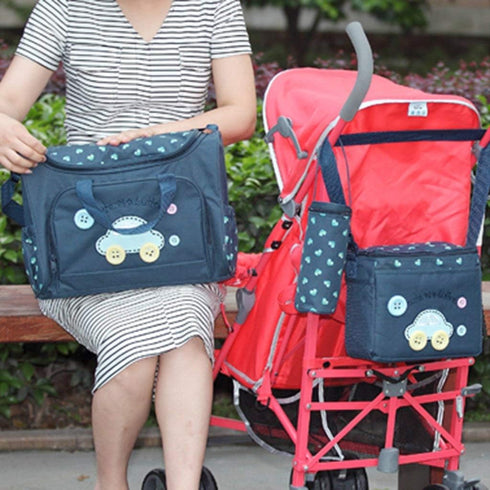 Inzopo Set 4 Mummy of Waterproof Baby Bottle Changing Bag Bag - Dark Blue