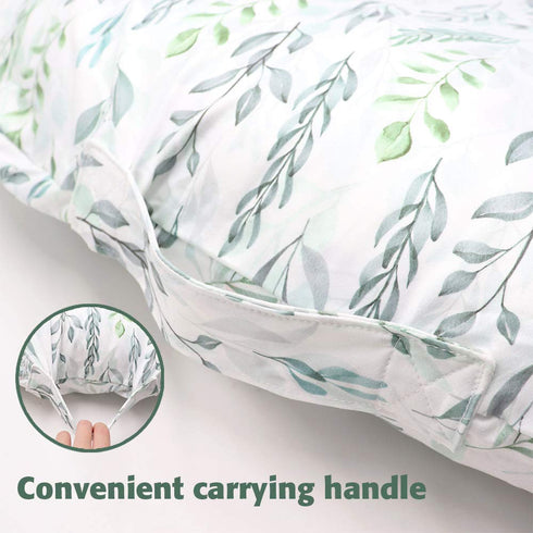 DILIMI Newborn Lounger Cover - Removable Ultra Soft Slipcover for Infant Lounger Pillow, Green Leaf