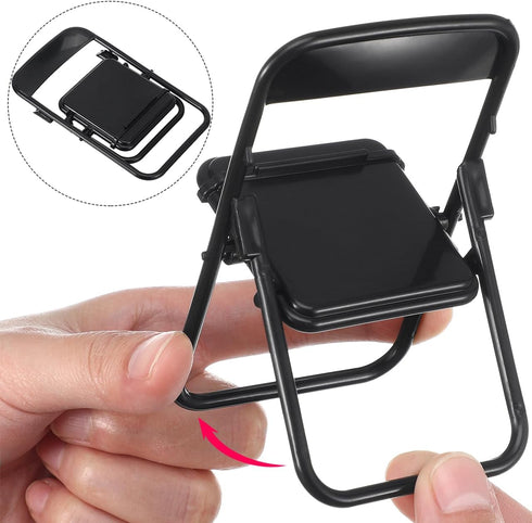 12pcs Gadpiparty Mini Chairs for Crafts, Mini Folding Chair, Action Figure Accessories Phone Holder Stand Doll