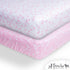 Frenchie Mini Couture 100% 28 52inx8in, 2-Pack Fitted Crib Sheets Woven Cotton Fits Toddler Mattress, Pink Stars, x