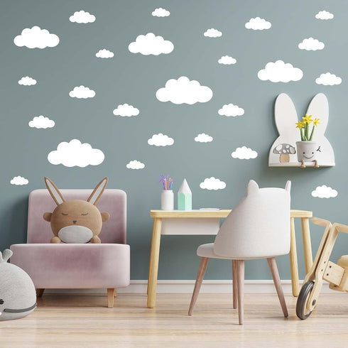 Big Clouds Wall Decals, Removable DIY Large Vinyl Sticker for Living Room Nursery Kids Bedroom Decor Home Art