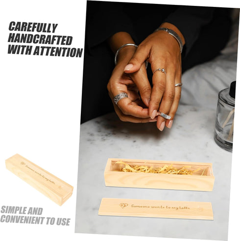 Garneck Lidded Pregnancy Test Case Wooden Pregnancy Test Keepsake Box for Parents Delicate Organizer for Cherished