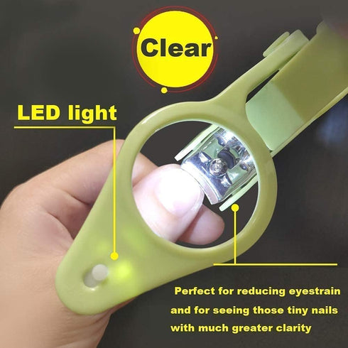 Nail Clippers with Fold-Away Magnifier and LED Light, Lighted Nail Clipper for Elderly Seniors Pets and Baby